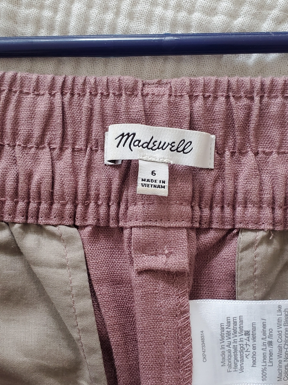 Madewell Neale Short 100% Linen Evening Mauve Size 6 - Picture 2 of 10